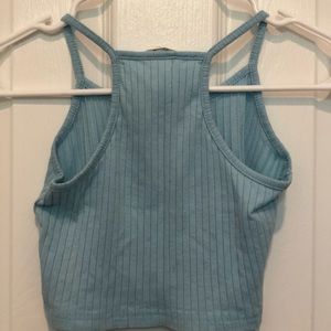 Girls Sky Blue Crop Top Tank